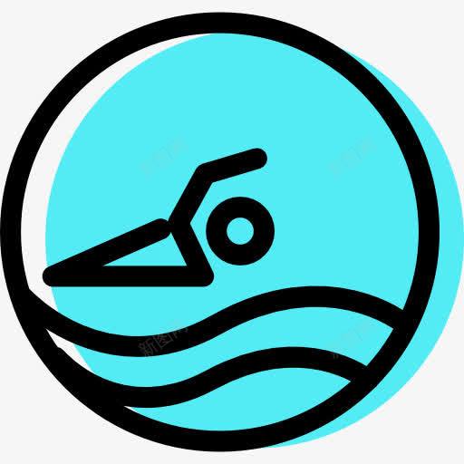 游泳图标png_新图网 https://ixintu.com 交通标志 圆形 强制性 标志 游泳