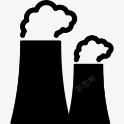 核电厂核电厂的烟囱图标高清图片