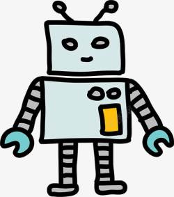 灰蓝色机器人卡通机器人高清图片