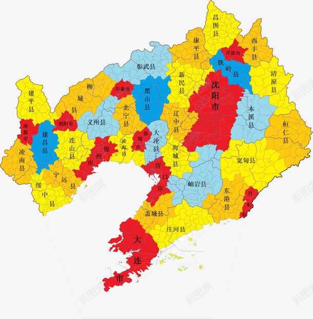 辽宁省地图png免抠素材_新图网 https://ixintu.com 划分 区域 地图 辽宁 辽宁省地图