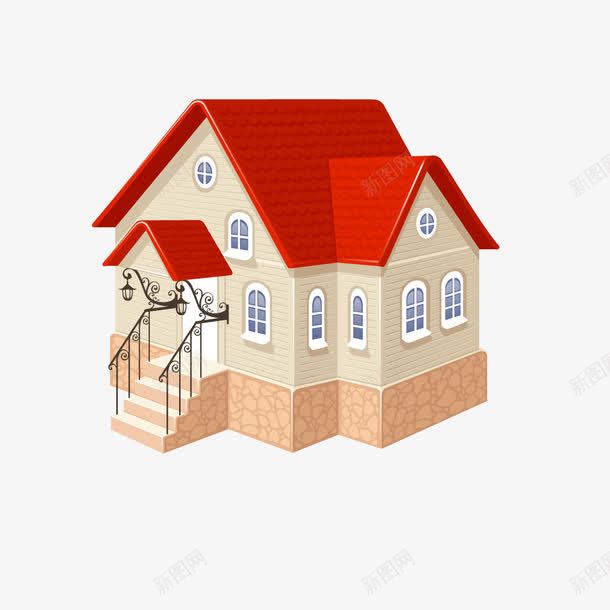 别墅房子矢量图ai免抠素材_新图网 https://ixintu.com 别墅 别墅房子 建筑 房子 房子矢量 矢量图