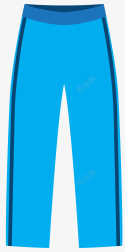 蓝色裤子卡通风格矢量图素材