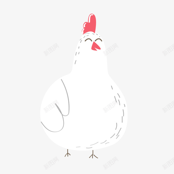 白色卡通母鸡png免抠素材_新图网 https://ixintu.com 卡通动物 卡通母鸡 白色母鸡 背景装饰