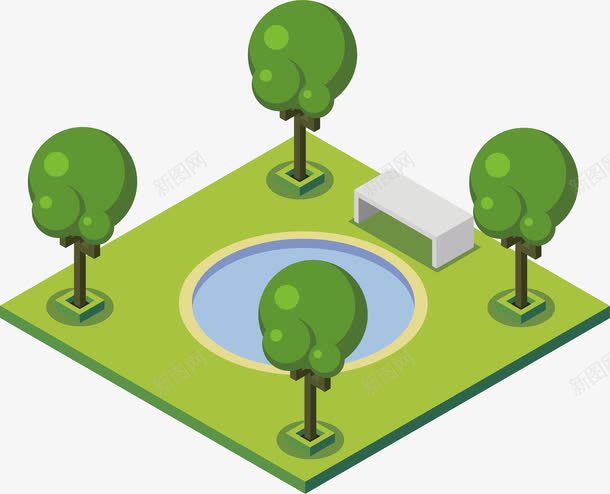 公园元素png免抠素材_新图网 https://ixintu.com png 亚洲建筑 元素 公园 卡通 绿树