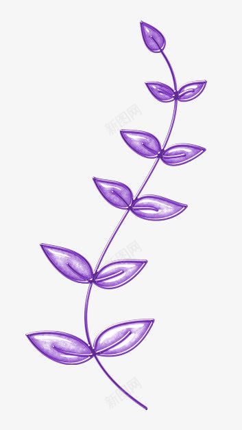 紫色花叶装饰png免抠素材_新图网 https://ixintu.com 叶子 植物 花叶 装饰