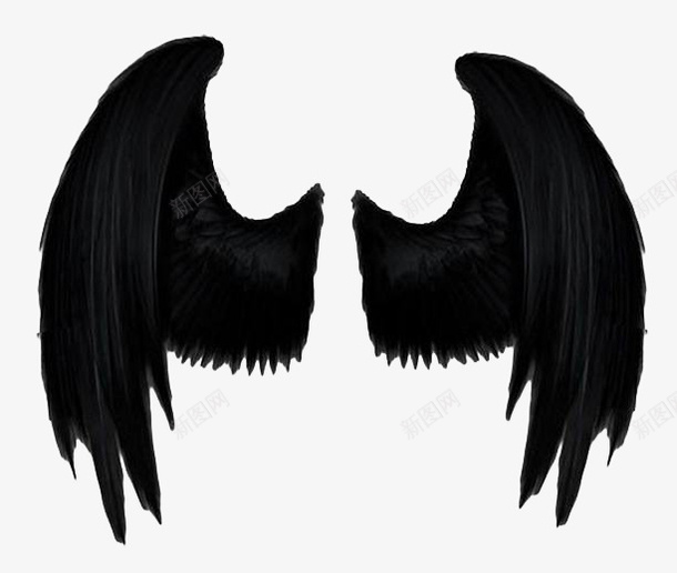 黑色的翅膀png免抠素材_新图网 https://ixintu.com 地狱恶魔 天使恶魔翅膀 恶魔翅膀 翅膀 黑色翅膀