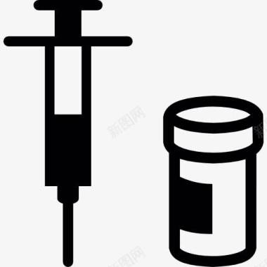 注射药物在药物容器图标图标