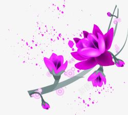 紫色花朵花卉合成素材