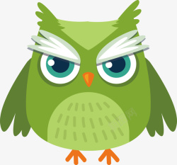 绿色愤怒的小鹰插画矢量图素材