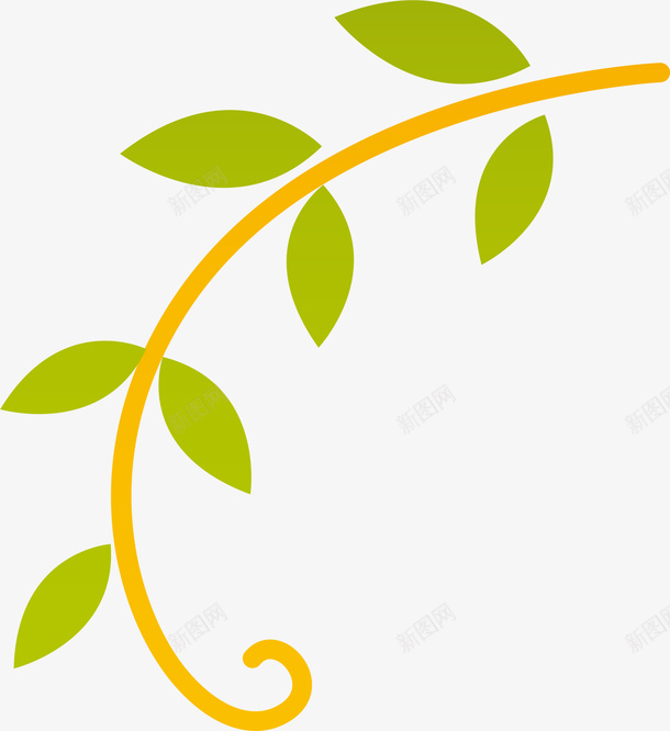 绿色卡通树藤png免抠素材_新图网 https://ixintu.com 卡通 树藤 植物 清新 简约 绿色 装饰图案
