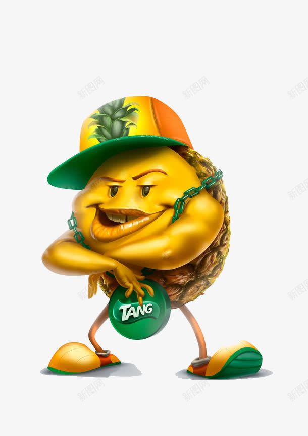 金色的菠萝小丑png免抠素材_新图网 https://ixintu.com 戴帽子的菠萝 菠萝小丑 金色的菠萝