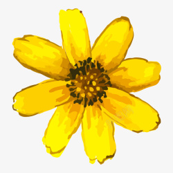 手绘水彩黄色大花朵素材