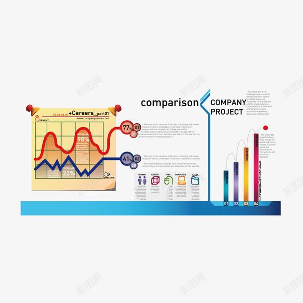 彩色ppt数据图png免抠素材_新图网 https://ixintu.com ppt数据图 ppt素材 信息图 分析图