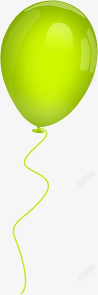 绿色卡通亮光气球素材