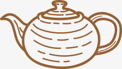 现代茶具手绘风格茶壶矢量图高清图片