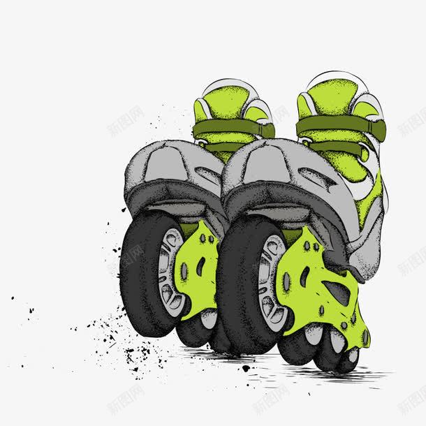 绿色轮滑鞋png免抠素材_新图网 https://ixintu.com 绿色 轮滑 轮滑鞋 鞋