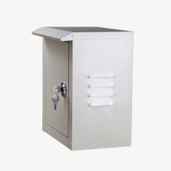 布线白色小型防雨电箱高清图片