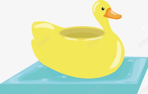 精美小黄鸭png免抠素材_新图网 https://ixintu.com 动物 卡通动物 小黄鸭设计 水中 游泳 鸭子