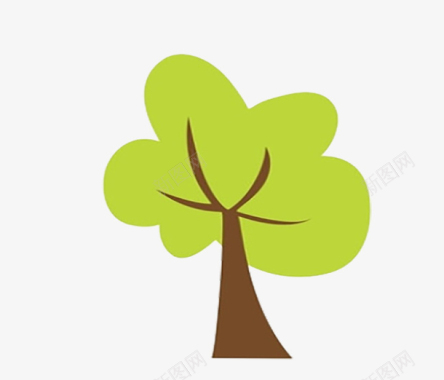 绿色树干卡通logo形状树枝图标图标