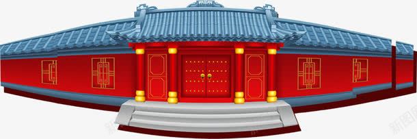 中国风建筑png免抠素材_新图网 https://ixintu.com 中国风 中国风建筑 古典建筑 古建筑 红色