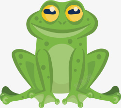 蹲坐的青蛙绿色卡通青蛙矢量图高清图片
