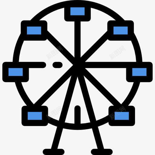 费里斯轮图标png_新图网 https://ixintu.com 业务 公平 大轮 建筑与城市 游乐园 游乐场 费里斯轮