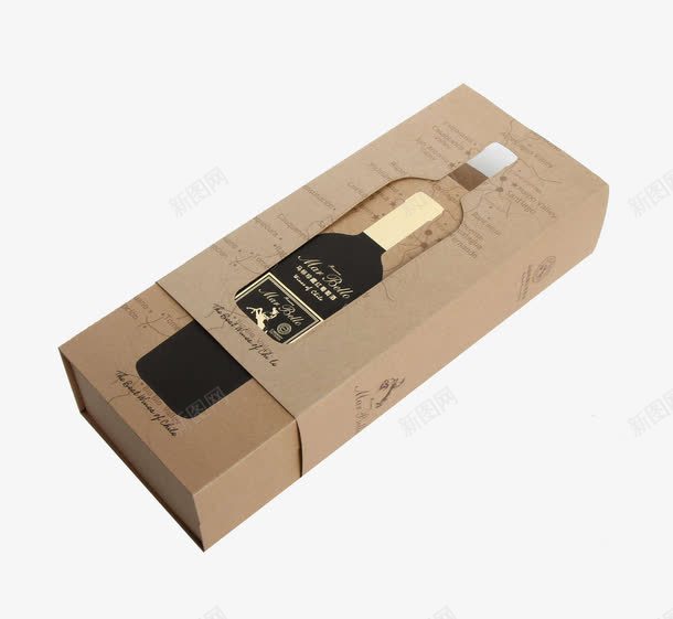 红酒包装png免抠素材_新图网 https://ixintu.com 创意 包装 异形 牛皮纸 红酒 红酒牛排