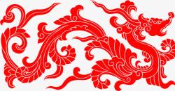 龙纹理创意手绘红色中国龙纹理高清图片