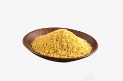 粮食小米盘子里的小黄米高清图片