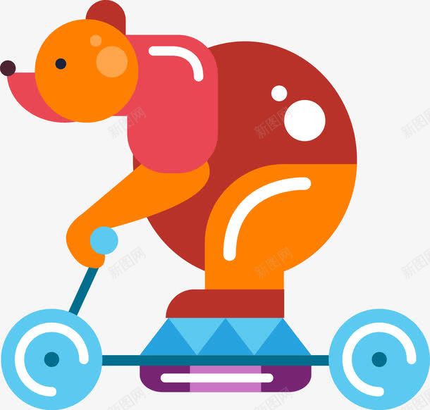 马戏团png免抠素材_新图网 https://ixintu.com 熊骑车 马戏团