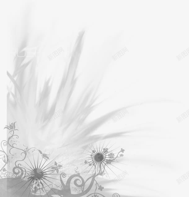 手绘黑色水墨花朵植物边框png免抠素材_新图网 https://ixintu.com 植物 水墨 花朵 边框 黑色