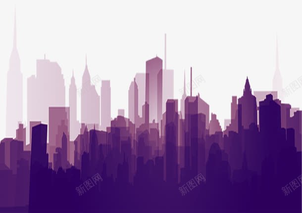 高楼大厦png免抠素材_新图网 https://ixintu.com 剪影 城市建筑 彩色