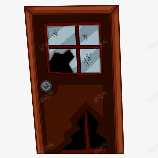毁坏的门png免抠素材_新图网 https://ixintu.com 矢量装饰 破旧的门 装饰 装饰画 门