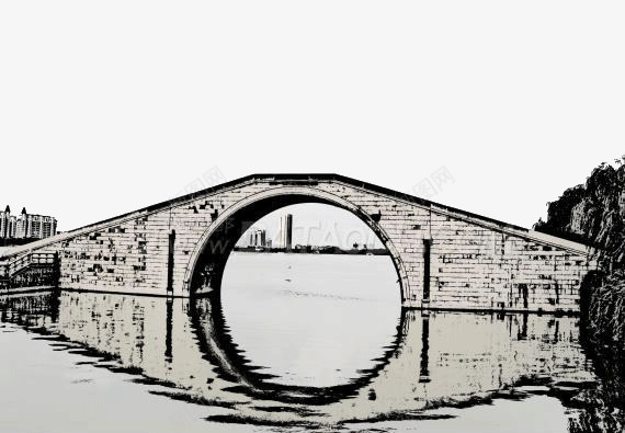 创意中国风水墨桥png免抠素材_新图网 https://ixintu.com 中国风 创意 桥 水墨 水墨桥 水墨风的桥