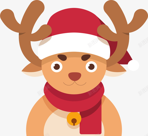 带着圣诞帽的驯鹿矢量图ai免抠素材_新图网 https://ixintu.com 可爱驯鹿 圣诞帽 圣诞节 圣诞节驯鹿 矢量png 驯鹿 矢量图