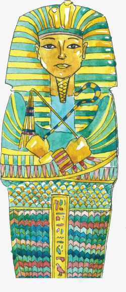 法老棺木手绘埃及法老棺木矢量图高清图片