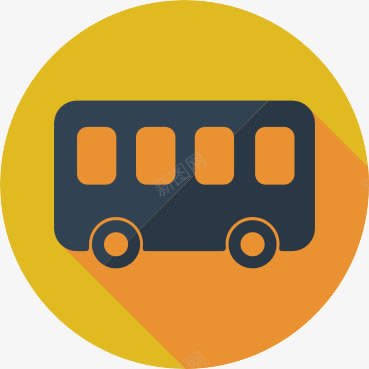 橙黄色巴士图标图标