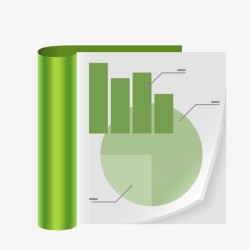 绿色质感书籍统计图素材