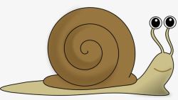 棕色的卡通小蜗牛素材