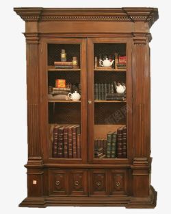 原木纯品纯原木打造的书柜高清图片