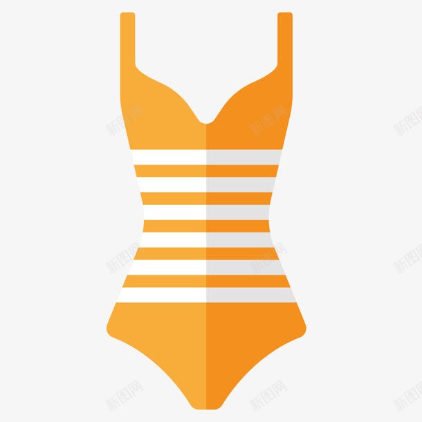 女式泳衣png免抠素材_新图网 https://ixintu.com 夏天 泳衣 黄色
