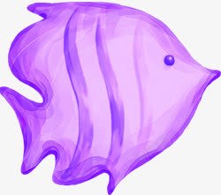 紫色的鱼儿手绘紫色扁平化鱼儿高清图片