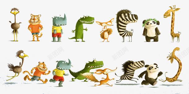 一群小动物png免抠素材_新图网 https://ixintu.com 儿童插画 卡通 卡通元素 小动物 故事插画