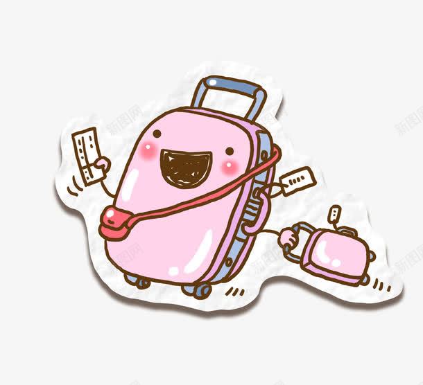创意粉色行李箱psd免抠素材_新图网 https://ixintu.com 创意 卡通 旅游 旅行 粉色行李箱
