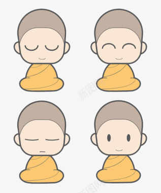 卡通僧侣表情图标图标
