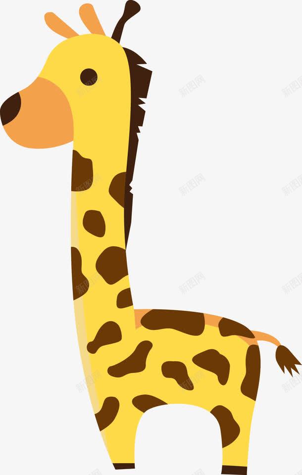 黄色长颈鹿png免抠素材_新图网 https://ixintu.com 卡通 手绘 斑点 长颈鹿 黄色