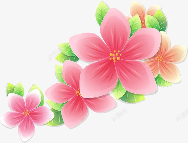 粉色卡通花朵夏天png免抠素材_新图网 https://ixintu.com 卡通 夏天 粉色 花朵