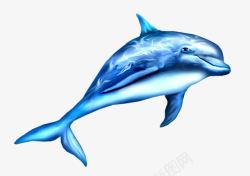 蓝色手绘鲸鱼素材