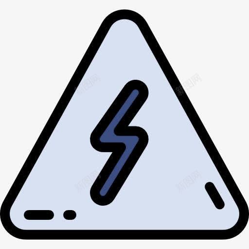 电力图标png_新图网 https://ixintu.com 三角形 信号 危险标志 电 螺栓 警报