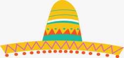 黄色的墨西哥帽子矢量图素材